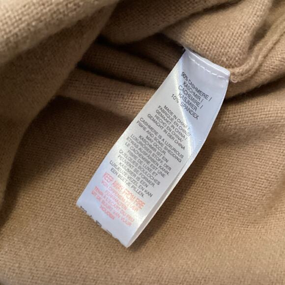 Crush Cashmere Camel Tan Cashmere Side Slit Midi Sweater Skirt 1 S - Picture 6 of 8